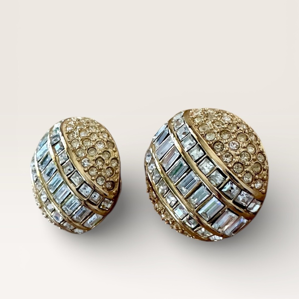 Dior Gold Plated Crystal Earrings - Picture 3 of 5